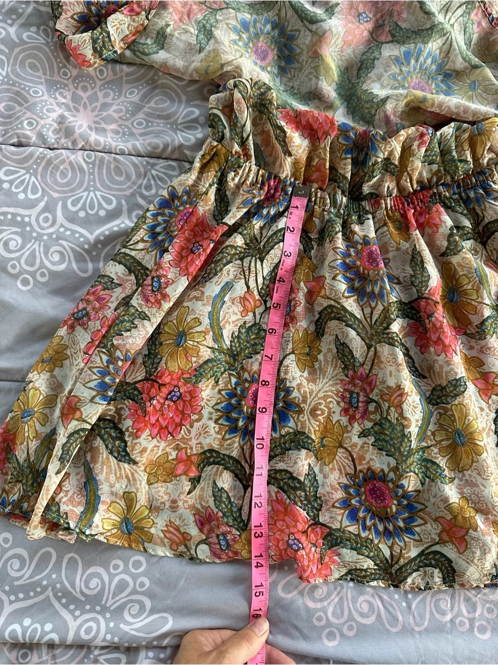 Show Me Your MuMu Women’s Floral Tiered Romper Shorts in Pink, Blue, Brown